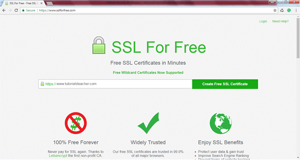 ssl رایگان در سایت ssl for free