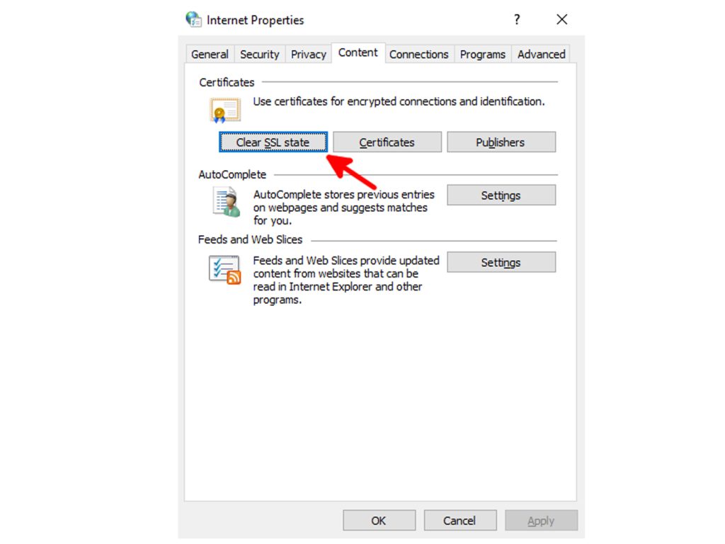 رفع خطای ERR_SSL_PROTOCOL_ERROR با پاک کردن کش SSL و داده‌های مرورگر در ویندوز