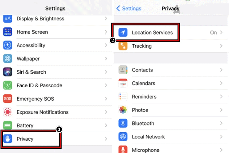 تنظیمات Location در iphone