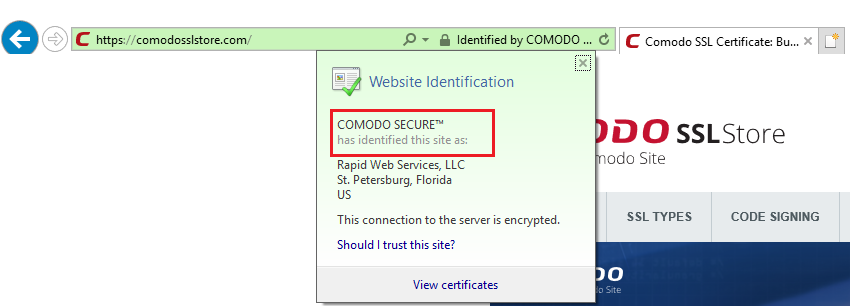 جزئیات ssl در اینترنت اکسپلورر