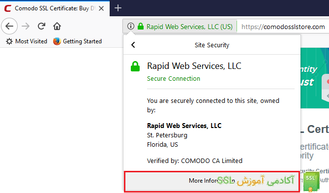 مشاهده جزئیات SSL در Firefox
