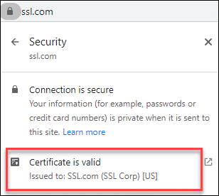 مشاهده جزئیات گواهی SSL نوع EV در سایت